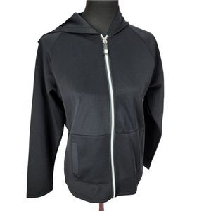 Laundry by Shelli Segal Women Sz S Small Black Red Zip-Up Athletic Casual Hoodie